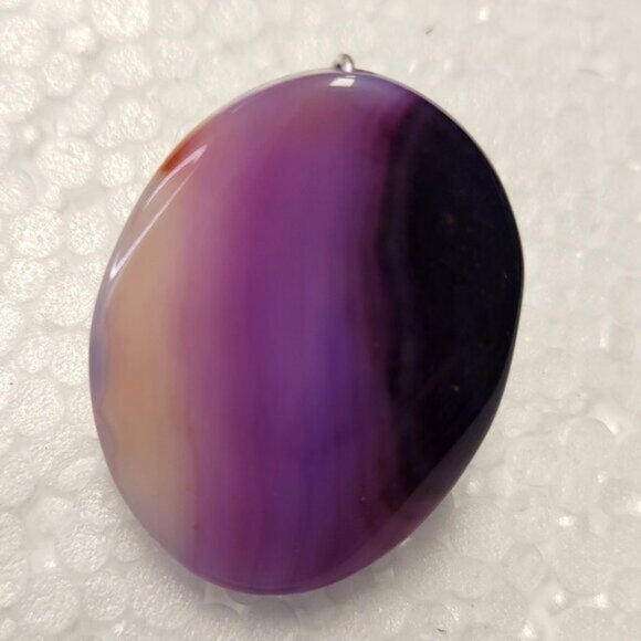 Purple Agate Ring Adjustable Band Handmade Semi Precious Ring - Picture 2 of 12
